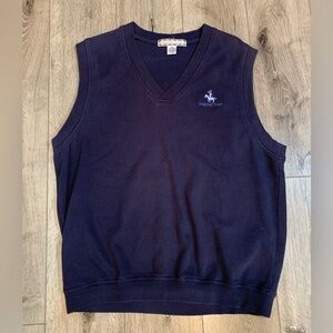 Sporty Athleisure Quiet Collegiate Luxury Academia Navy Sleeveless Vest